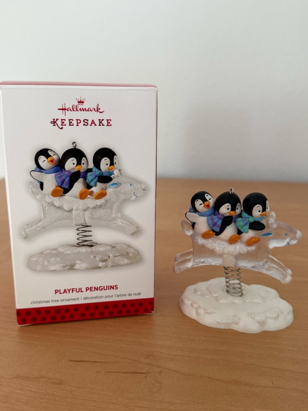 Hallmark Keepsake Ornament 2013 Playful Penguins rocking reindeer